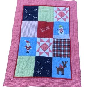 Pottery Barn Kids Holiday Patchwork Quilt “Night Before Christmas” Excellent